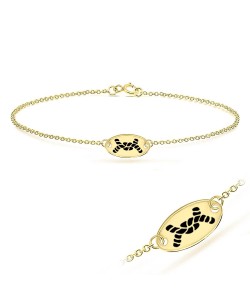 Rope Shape with Enamel Bracelet BRS-267-GP